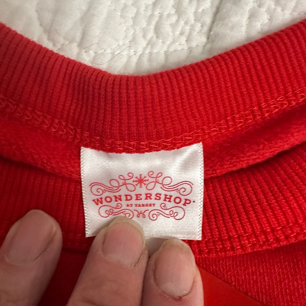 NWT Men’s Wondershop Red 'Merry & Bright' Sweatshirt size Large - Picture 3 of 8